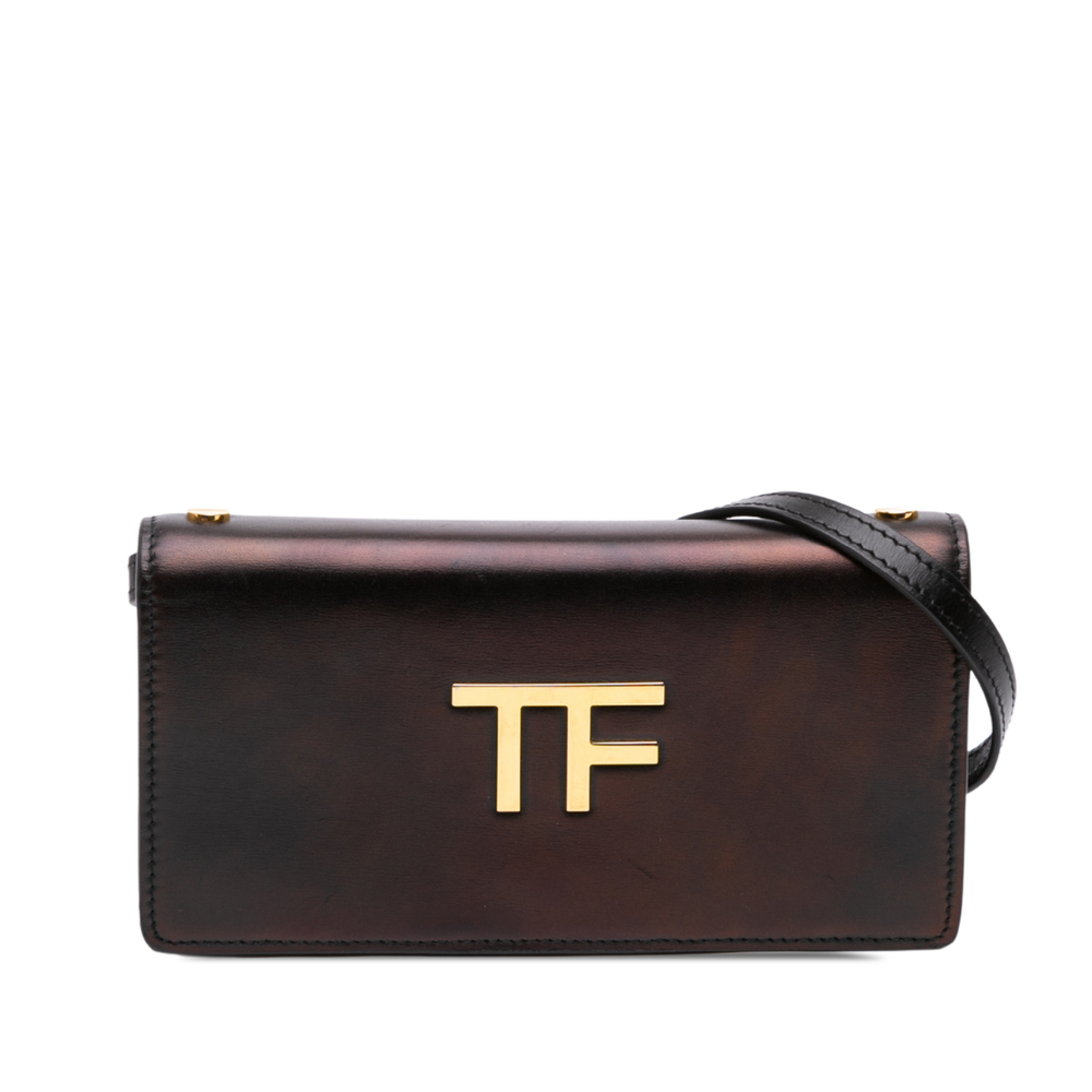Pre-Loved Tom Ford Mini Calfskin Palmellato TF Wallet On Strap